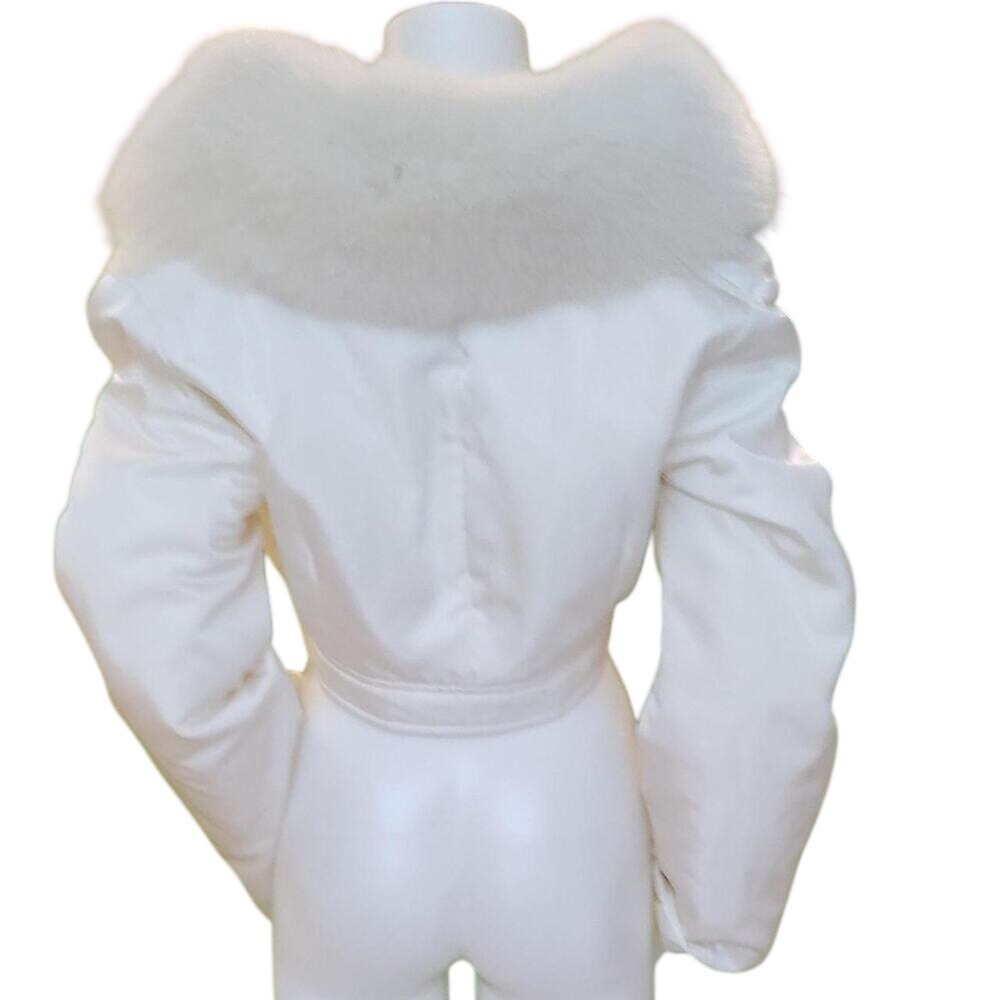 New $2450 Valentino Garavani ‎ Real Fur short white jacket/ cape - Picture 4 of 5